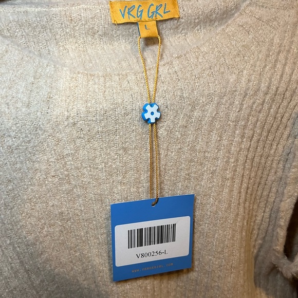 VRG GRL Louvre Knit Top in Natural Size Large NEW WITH TAGS - Picture 8 of 8